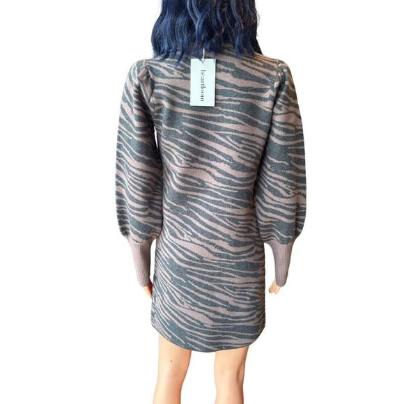NWT Heartloom Brown Black Lari Animal Print Sweater Dress - Picture 6 of 7